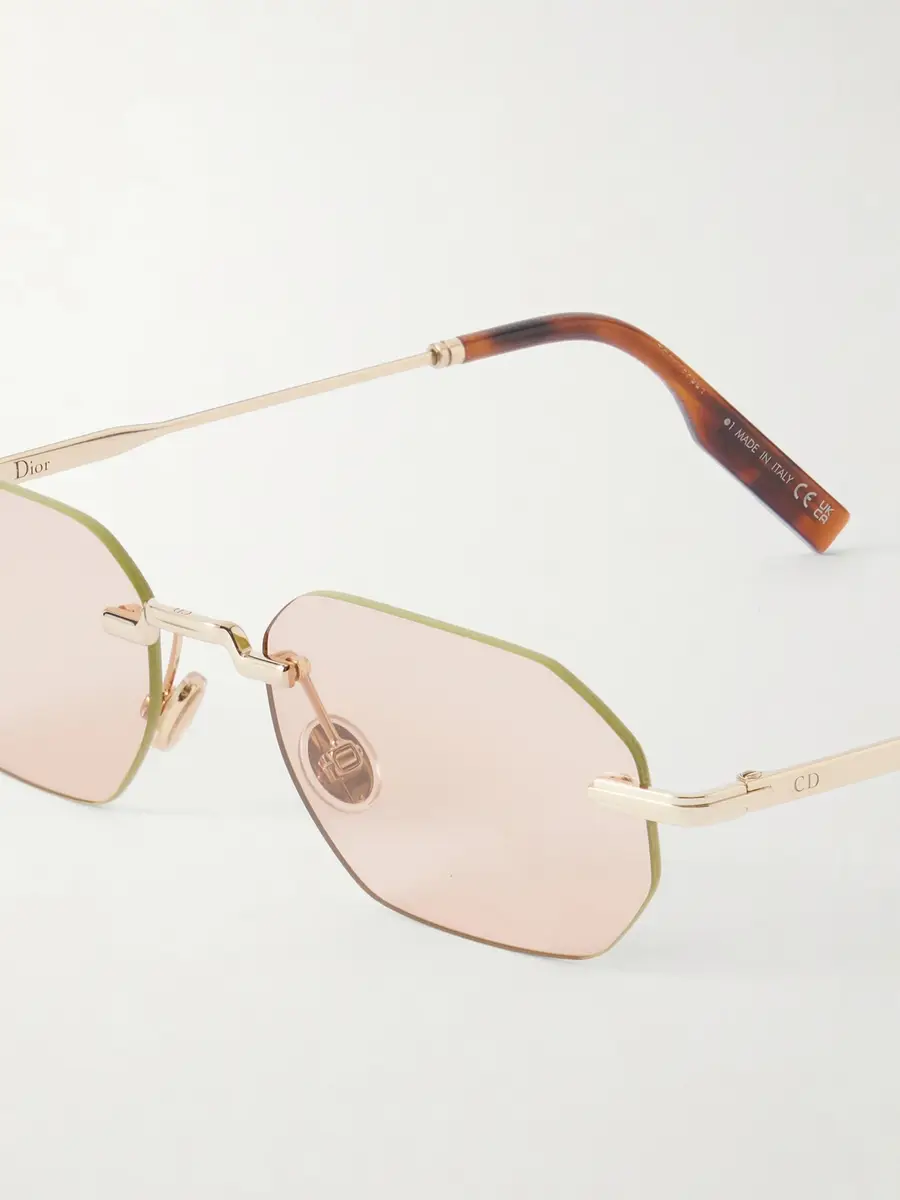 DIOR Eyewear DiorBlackSuit S19U Rimless Geometric Square-Frame Gold-Tone Metal Sunglasses - Men | Thumbnail 3 DIOR Eyewear DiorBlackSuit S19U Rimless Geometric Square-Frame Gold-Tone Metal Sunglasses - Men | Thumbnail 3