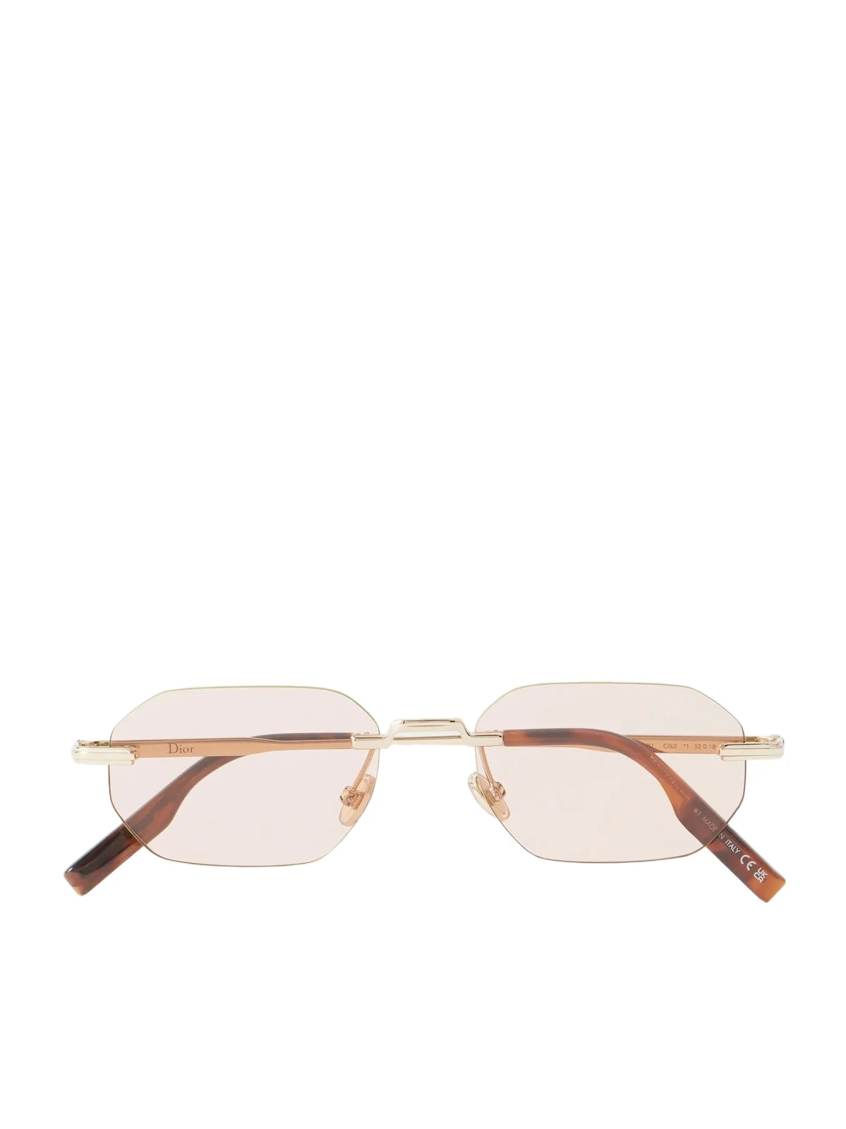 DIOR Eyewear DiorBlackSuit S19U Rimless Geometric Square-Frame Gold-Tone Metal Sunglasses - Men