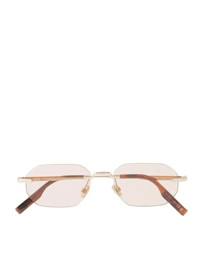 DIOR Eyewear DiorBlackSuit S19U Rimless Geometric Square-Frame Gold-Tone Metal Sunglasses - Men