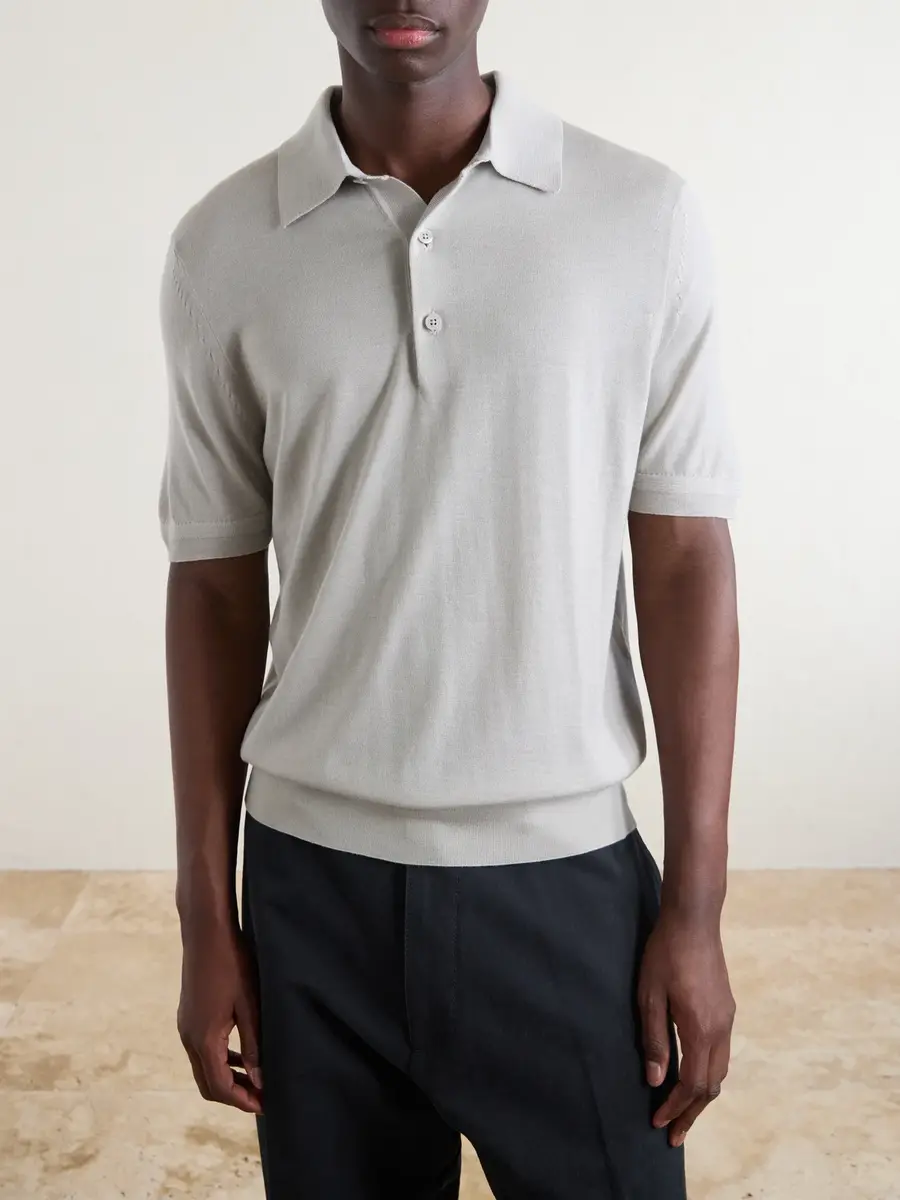 Tom Ford Cashmere and Silk-Blend Polo Shirt - Men | Thumbnail 3 Tom Ford Cashmere and Silk-Blend Polo Shirt - Men | Thumbnail 3