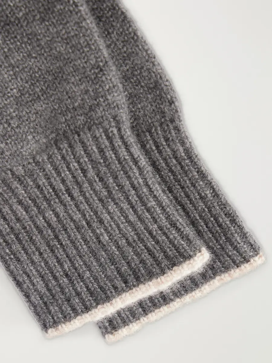 Brunello Cucinelli Ribbed Cashmere Gloves - Men | Thumbnail 2 Brunello Cucinelli Ribbed Cashmere Gloves - Men | Thumbnail 2