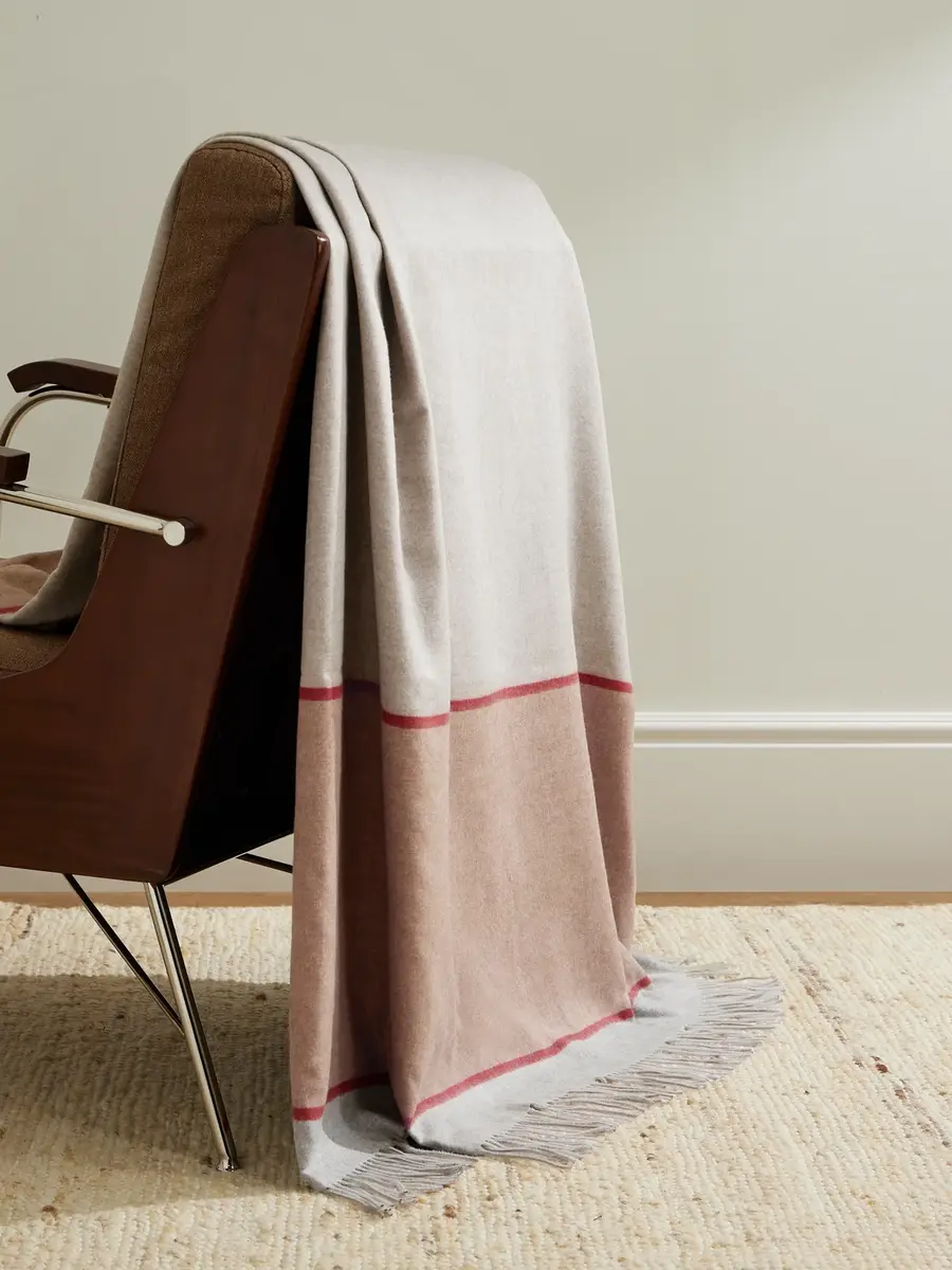 Brunello Cucinelli Fringed Colour-Block Silk Blanket - Men