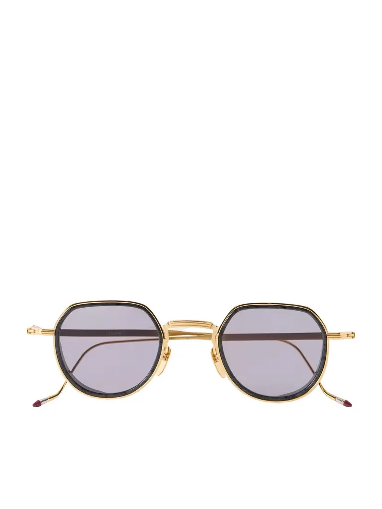 Jacques Marie Mage Dixon Round-Frame Gold-Tone Metal Sunglasses - Men