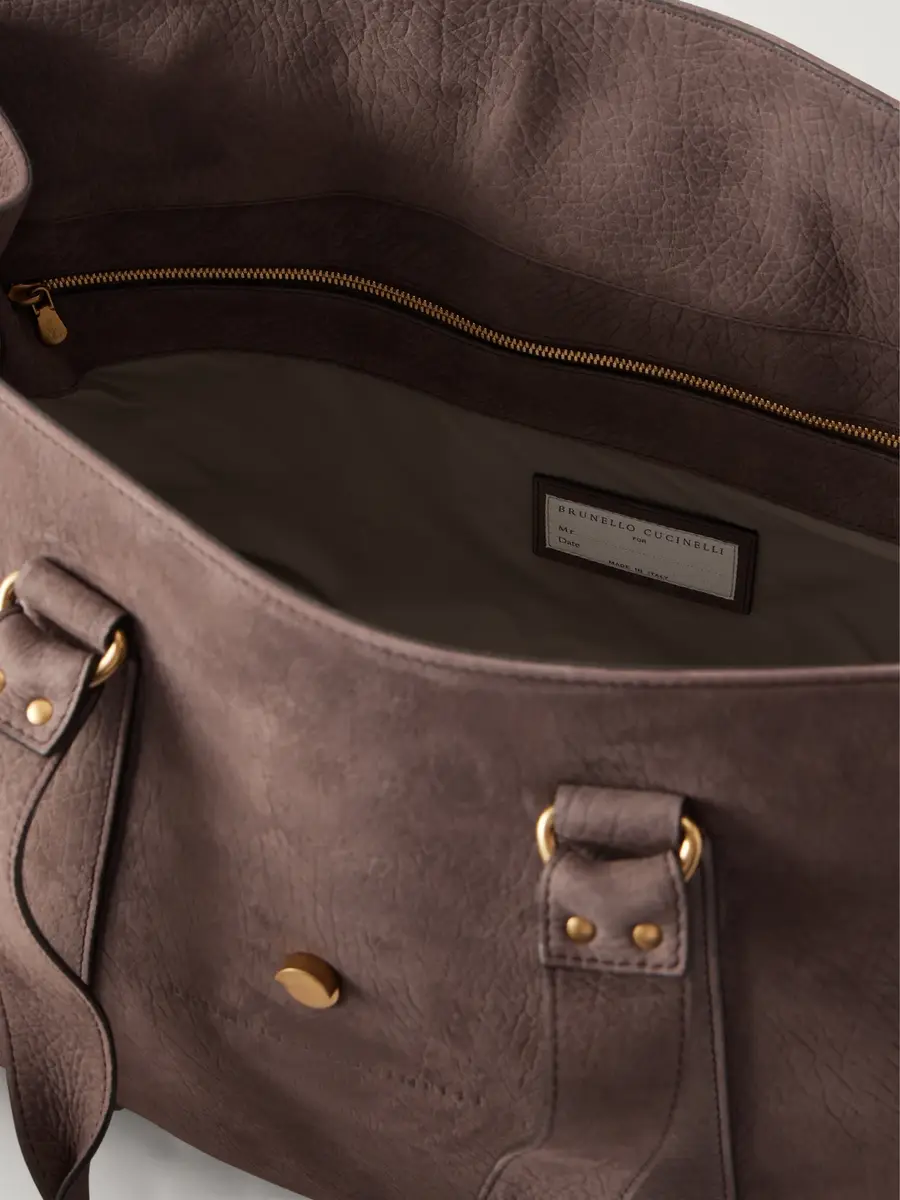 Brunello Cucinelli Full-Grain Leather Weekend Bag - Men | Thumbnail 6