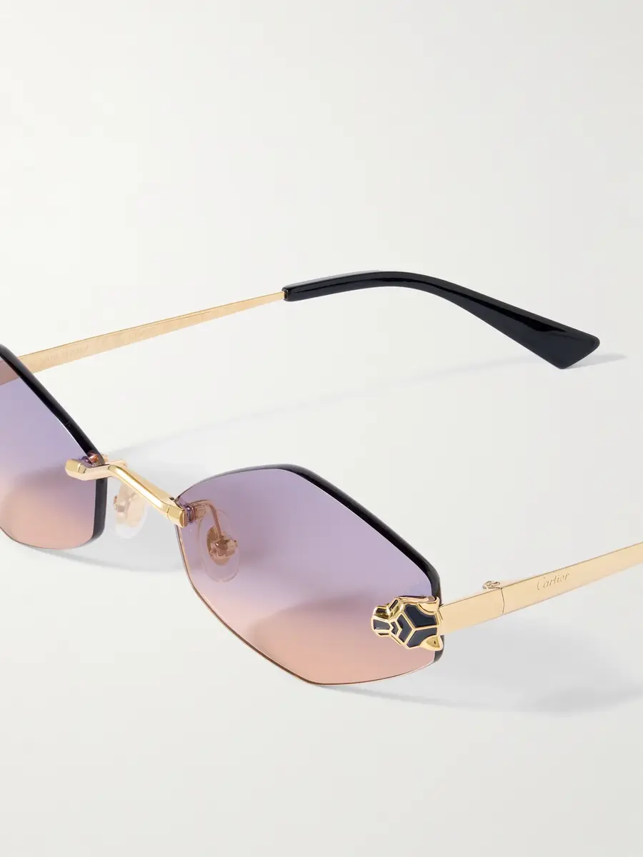 Cartier Eyewear Panthère de Cartier Rimless Hexagon-Frame Gold-Tone Metal Sunglasses - Men | Thumbnail 3 Cartier Eyewear Panthère de Cartier Rimless Hexagon-Frame Gold-Tone Metal Sunglasses - Men | Thumbnail 3