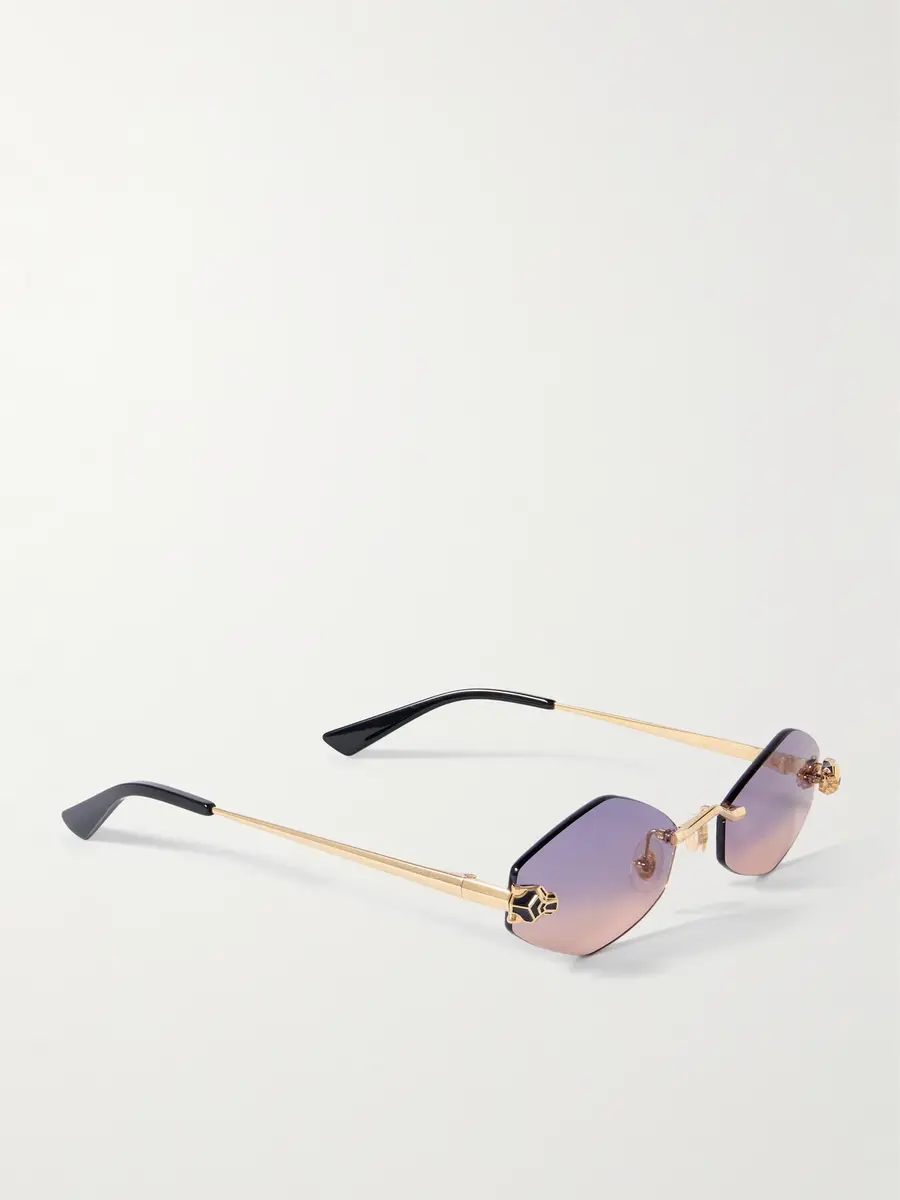 Cartier Eyewear Panthère de Cartier Rimless Hexagon-Frame Gold-Tone Metal Sunglasses - Men | Thumbnail 4 Cartier Eyewear Panthère de Cartier Rimless Hexagon-Frame Gold-Tone Metal Sunglasses - Men | Thumbnail 4