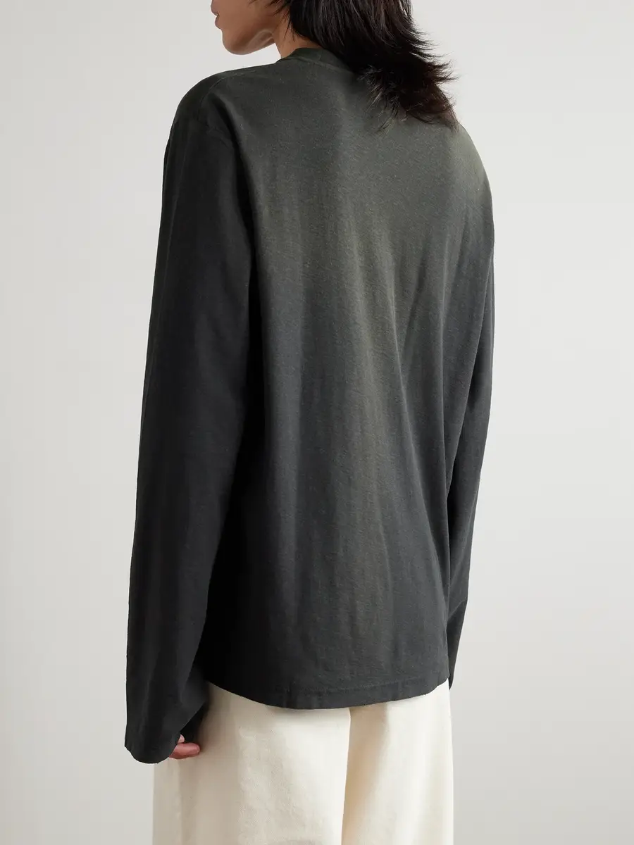Acne Studios Edden U 1996 Logo-Print Distressed Cotton and Hemp-Blend T-Shirt - Men | Thumbnail 3 Acne Studios Edden U 1996 Logo-Print Distressed Cotton and Hemp-Blend T-Shirt - Men | Thumbnail 3