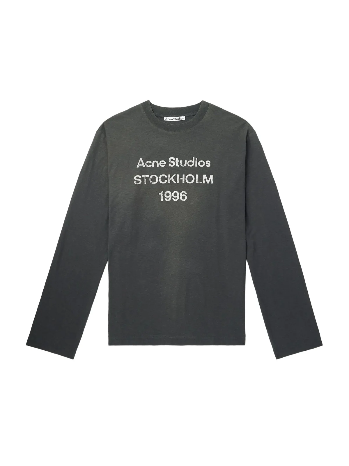 Acne Studios Edden U 1996 Logo-Print Distressed Cotton and Hemp-Blend T-Shirt - Men