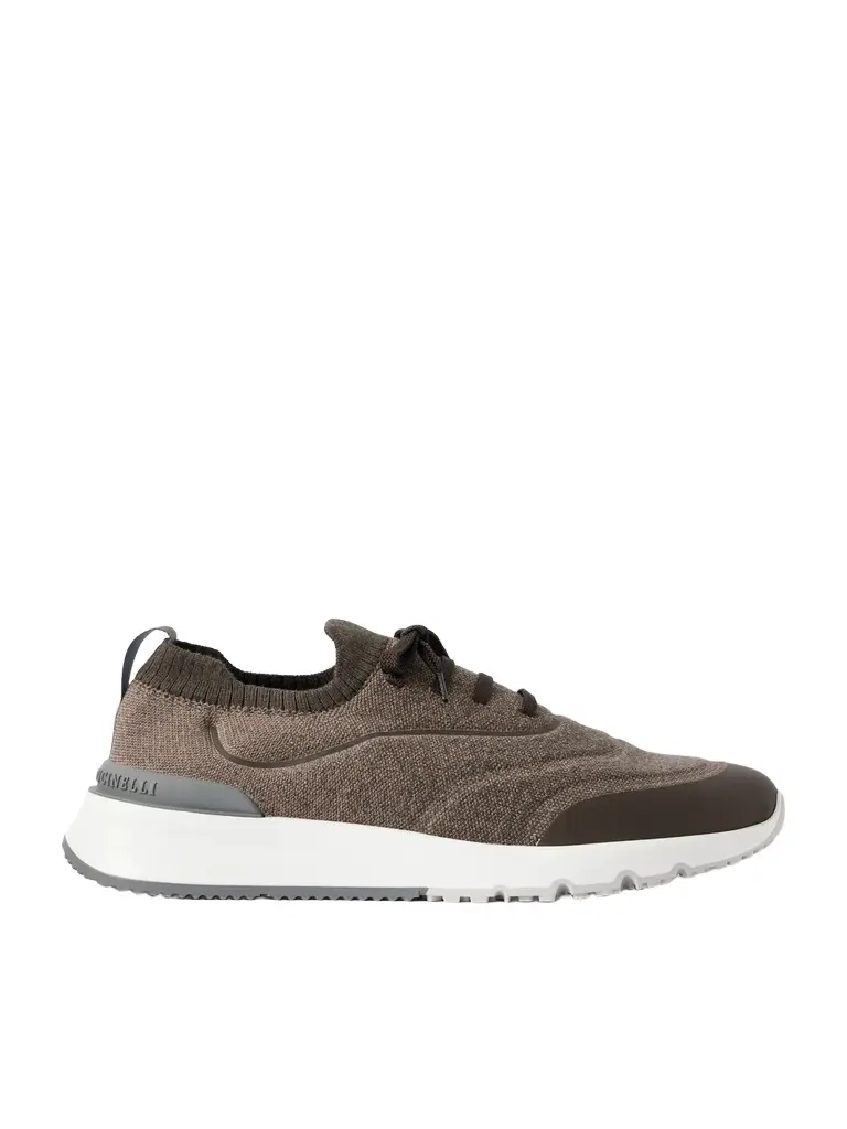 Brunello Cucinelli Stretch-Knit Sneakers - Men