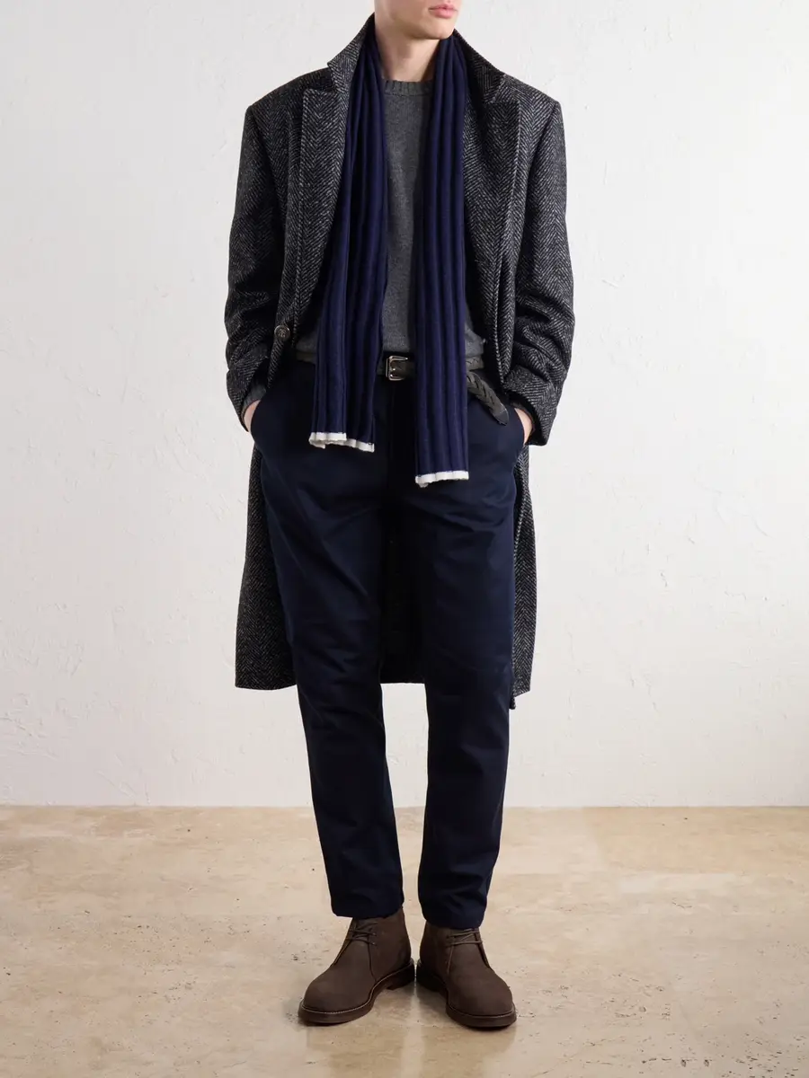 Brunello Cucinelli Ribbed Cashmere Scarf - Men | Thumbnail 2