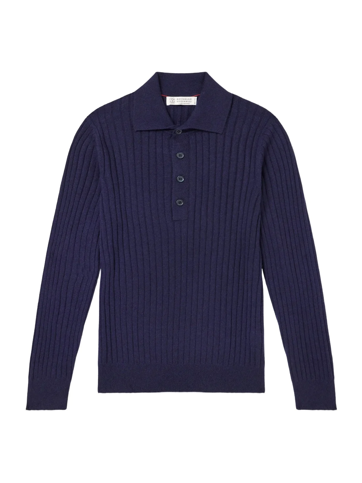 Brunello Cucinelli Ribbed Cashmere Polo Shirt - Men