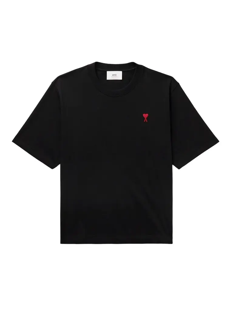 AMI PARIS Logo-Embroidered Organic Cotton-Jersey T-Shirt - Men