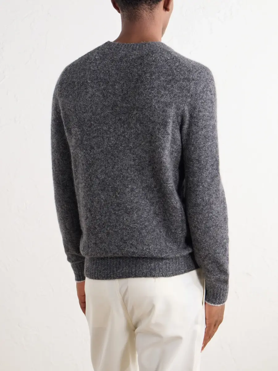 Brunello Cucinelli Mélange Brushed Cashmere Sweater - Men | Thumbnail 4 Brunello Cucinelli Mélange Brushed Cashmere Sweater - Men | Thumbnail 4