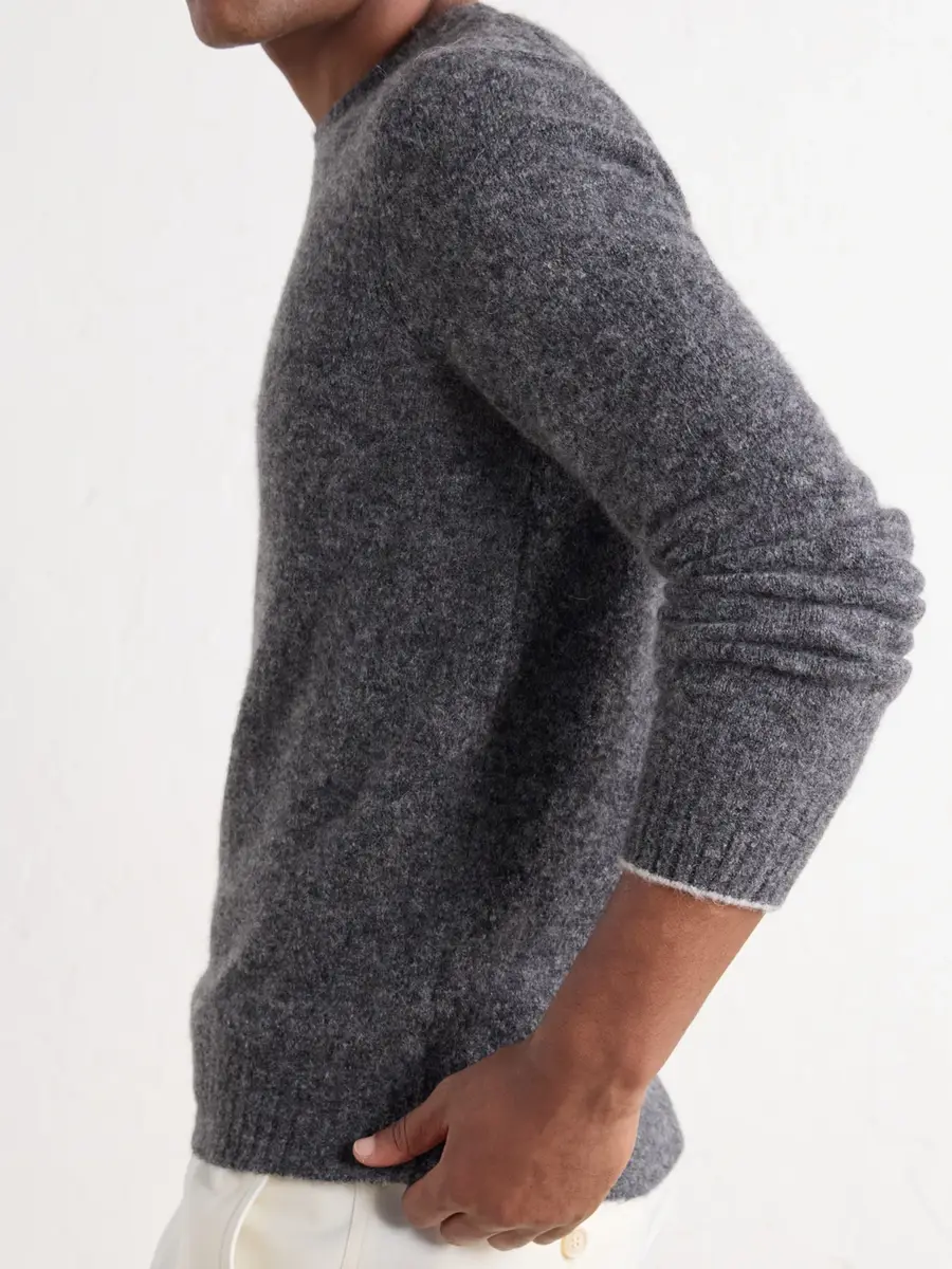 Brunello Cucinelli Mélange Brushed Cashmere Sweater - Men | Thumbnail 5 Brunello Cucinelli Mélange Brushed Cashmere Sweater - Men | Thumbnail 5