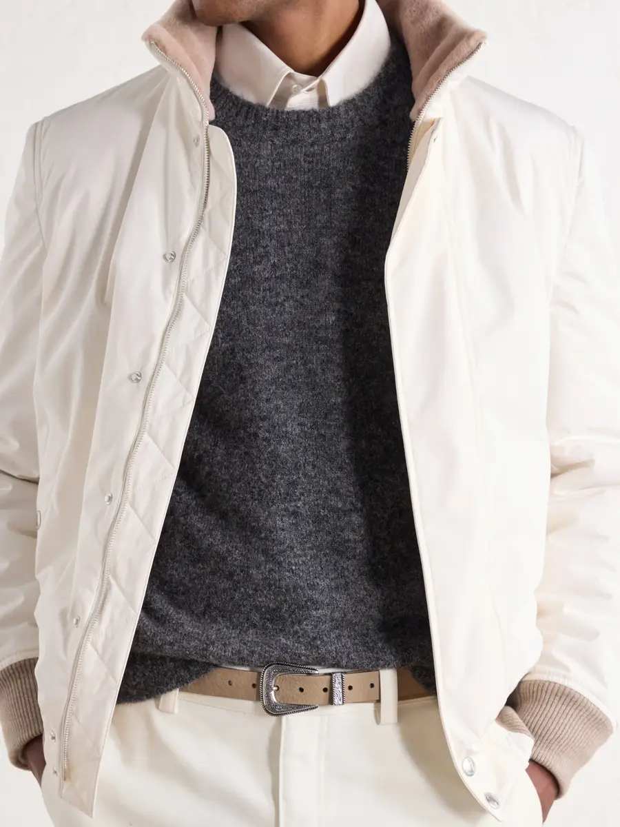 Brunello Cucinelli Mélange Brushed Cashmere Sweater - Men | Thumbnail 6 Brunello Cucinelli Mélange Brushed Cashmere Sweater - Men | Thumbnail 6