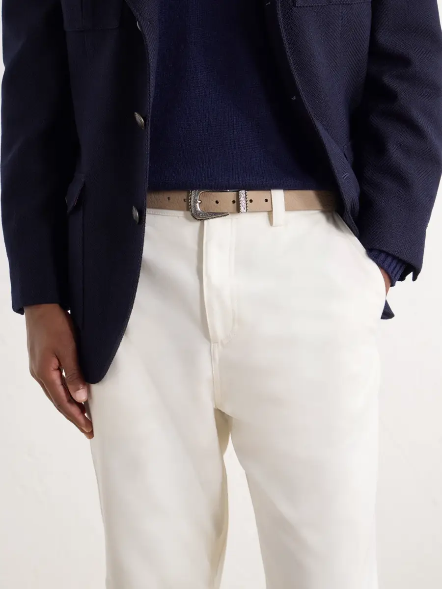 Brunello Cucinelli Textured Leather Belt - Men | Thumbnail 2 Brunello Cucinelli Textured Leather Belt - Men | Thumbnail 2