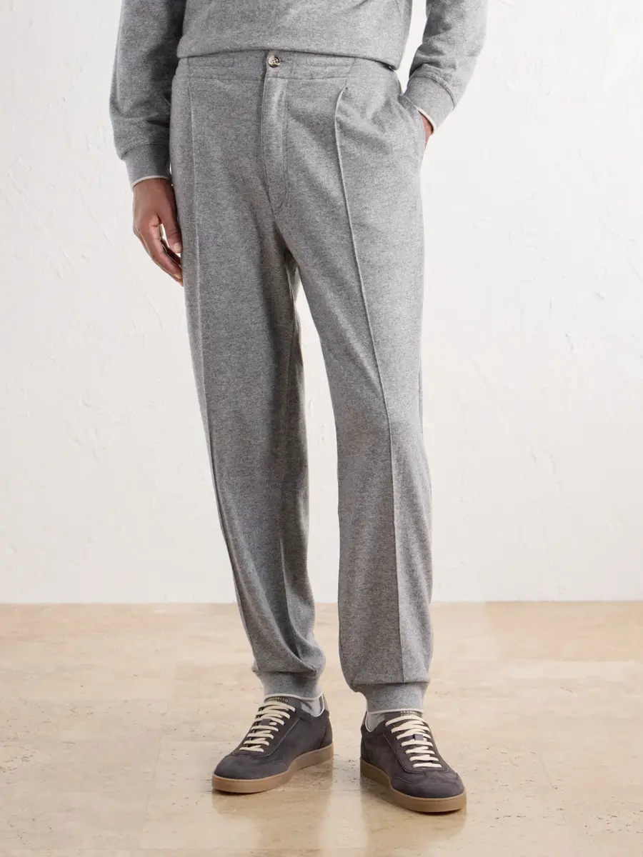 Brunello Cucinelli Tapered Pleated Cashmere Sweatpants - Men | Thumbnail 3 Brunello Cucinelli Tapered Pleated Cashmere Sweatpants - Men | Thumbnail 3