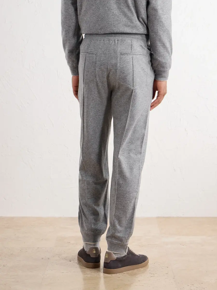 Brunello Cucinelli Tapered Pleated Cashmere Sweatpants - Men | Thumbnail 4 Brunello Cucinelli Tapered Pleated Cashmere Sweatpants - Men | Thumbnail 4