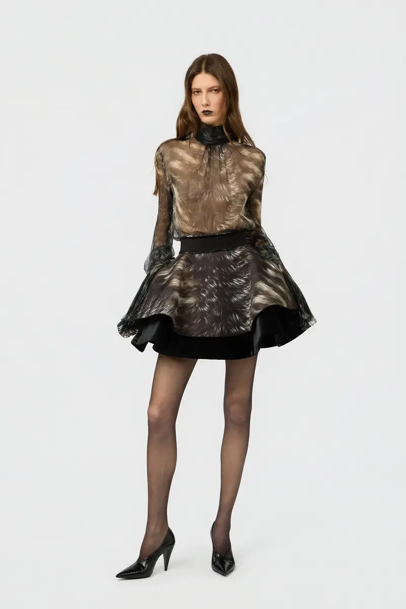 Roberto Cavalli Silk Blouse with Fur Print | Thumbnail 6 Roberto Cavalli Silk Blouse with Fur Print | Thumbnail 6