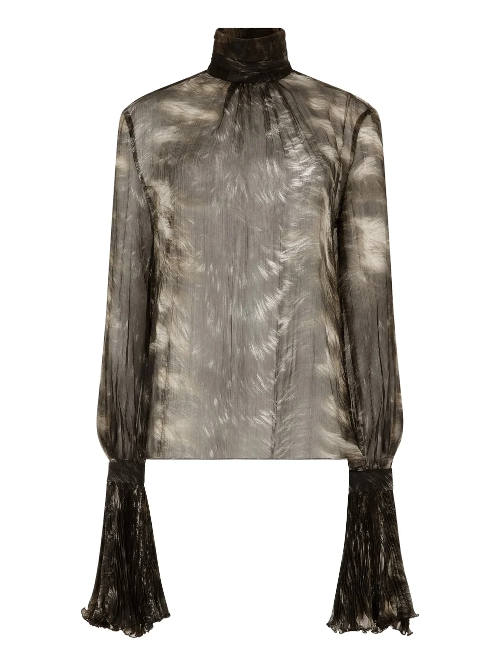 Silk Blouse with Fur Print Silk Blouse with Fur Print