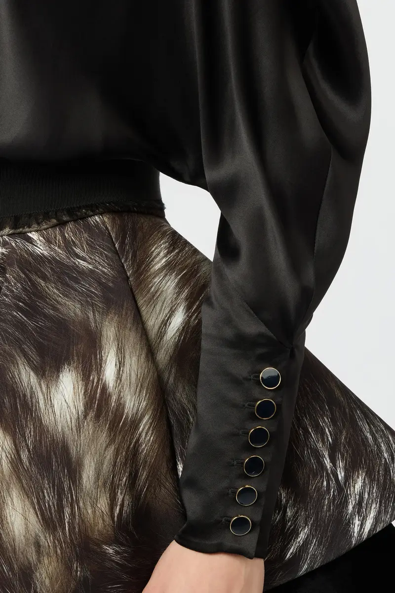 Roberto Cavalli Velvet And Silk Satin Blouse With Jewel Buttons | Thumbnail 5 Roberto Cavalli Velvet And Silk Satin Blouse With Jewel Buttons | Thumbnail 5