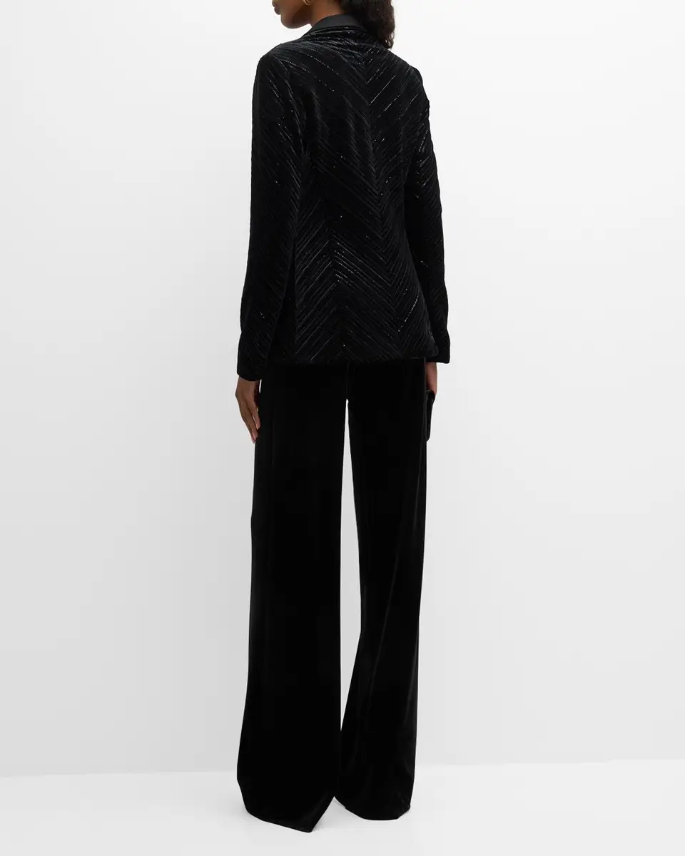 Rickie Freeman for Teri Jon Mid-Rise Velvet Pants | Thumbnail 4 Rickie Freeman for Teri Jon Mid-Rise Velvet Pants | Thumbnail 4