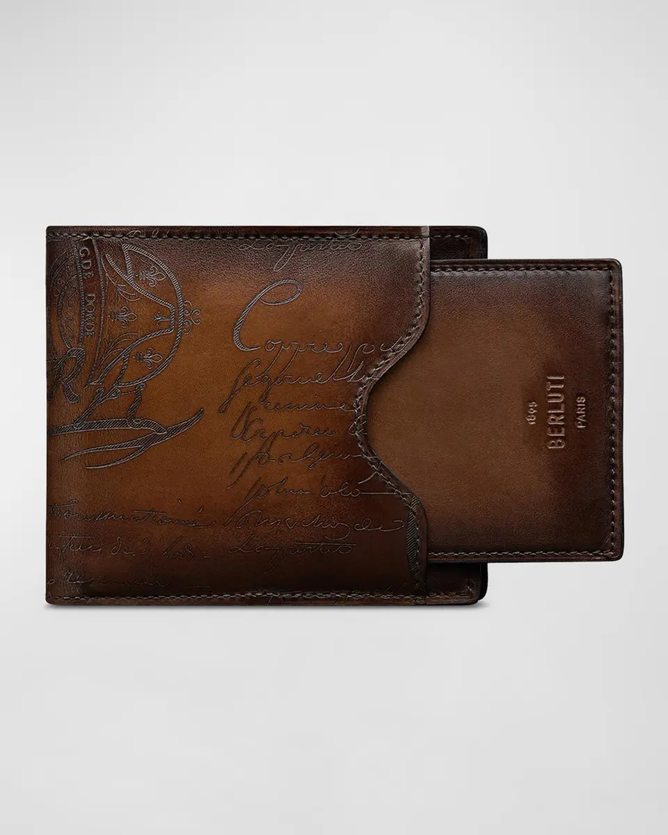 Berluti Men's Makore 2-in-1 Scritto Leather Bifold Wallet | Thumbnail 5 Berluti Men's Makore 2-in-1 Scritto Leather Bifold Wallet | Thumbnail 5