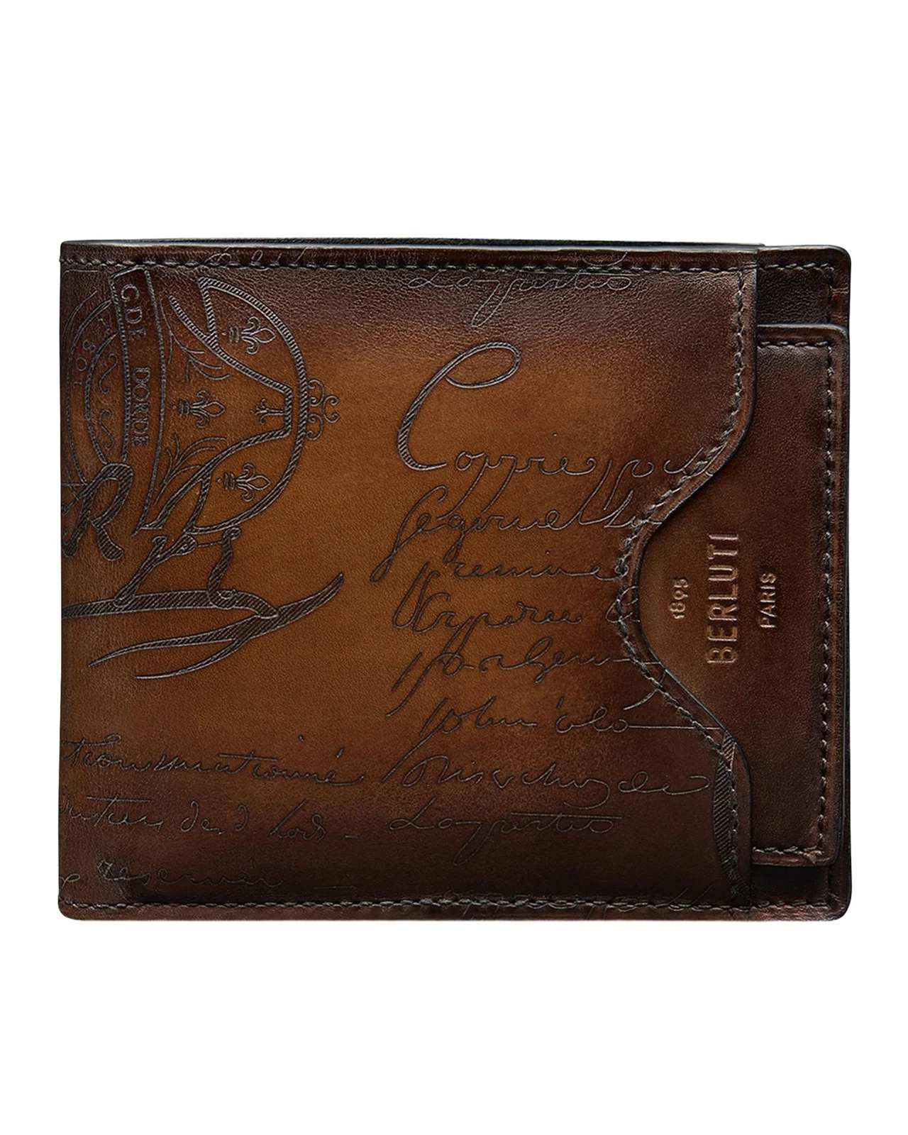 Berluti Men's Makore 2-in-1 Scritto Leather Bifold Wallet
