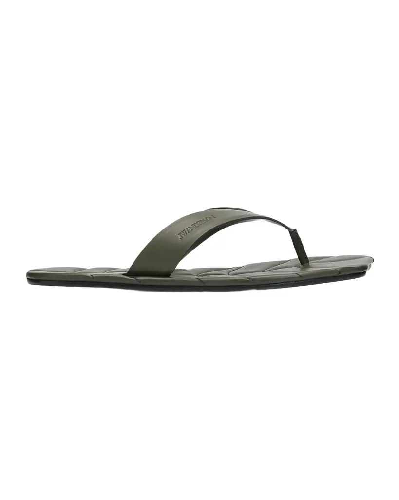 JW Anderson Leaf Leather Flat Thong Sandals