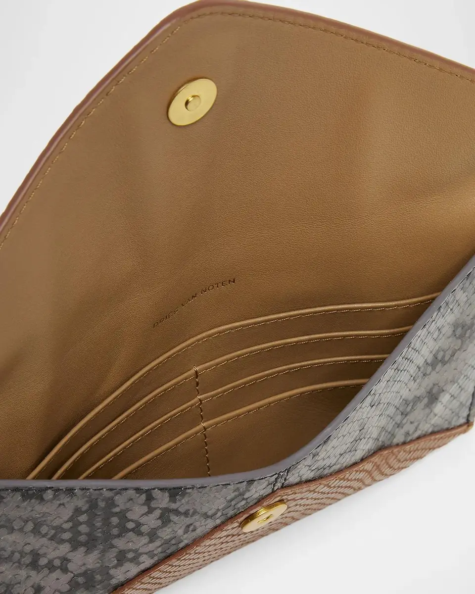 Dries Van Noten Snakeskin-Embossed Leather Envelope Pouch Bag | Thumbnail 4 Dries Van Noten Snakeskin-Embossed Leather Envelope Pouch Bag | Thumbnail 4