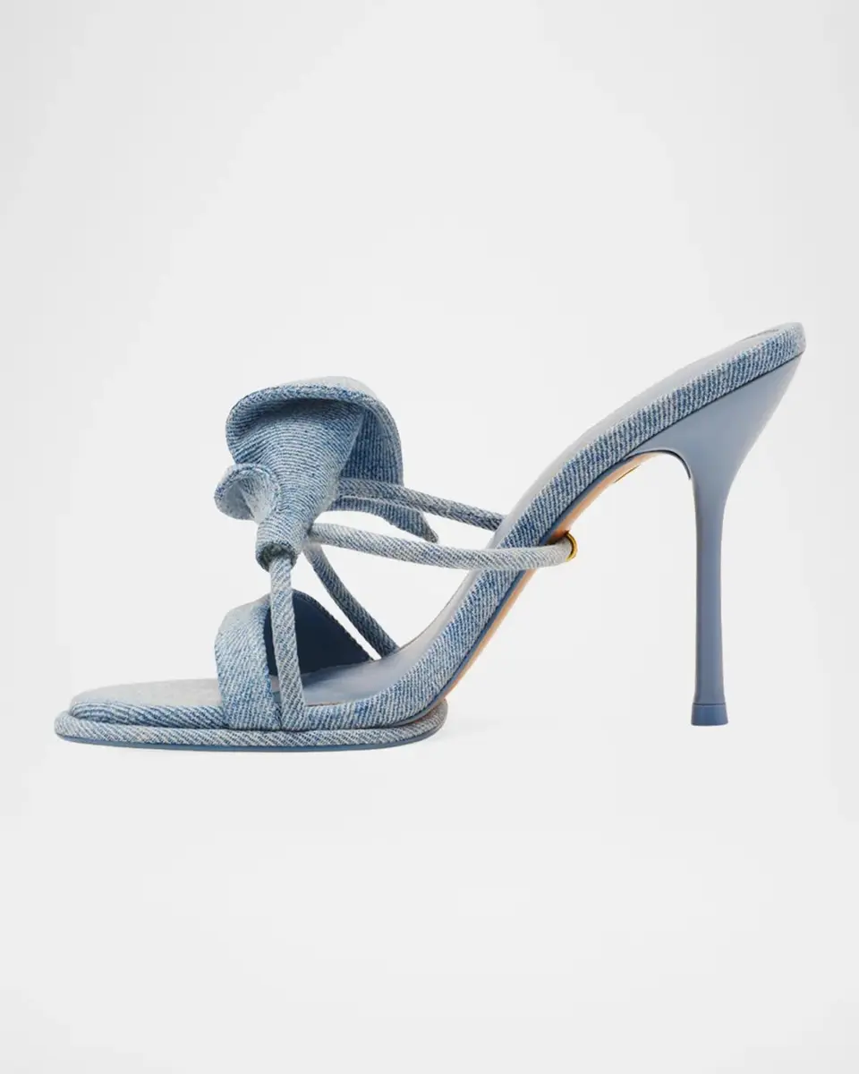 Cult Gaia Cori 105MM Denim Slip-On Sandals | Thumbnail 4 Cult Gaia Cori 105MM Denim Slip-On Sandals | Thumbnail 4