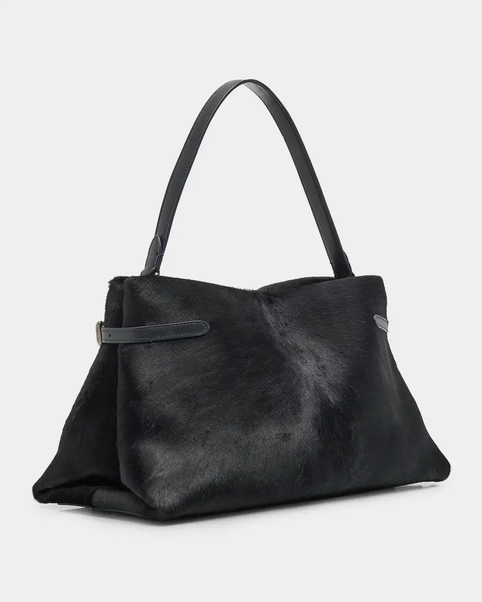 Brunello Cucinelli Pinched Calf Hair Top-Handle Bag | Thumbnail 3