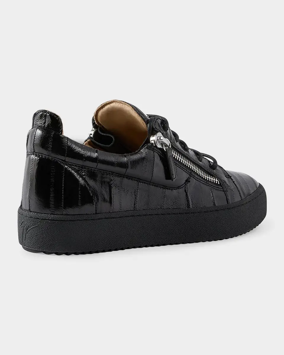 Giuseppe Zanotti Men's Obsession Leather Low-Top Sneakers | Thumbnail 2 Giuseppe Zanotti Men's Obsession Leather Low-Top Sneakers | Thumbnail 2