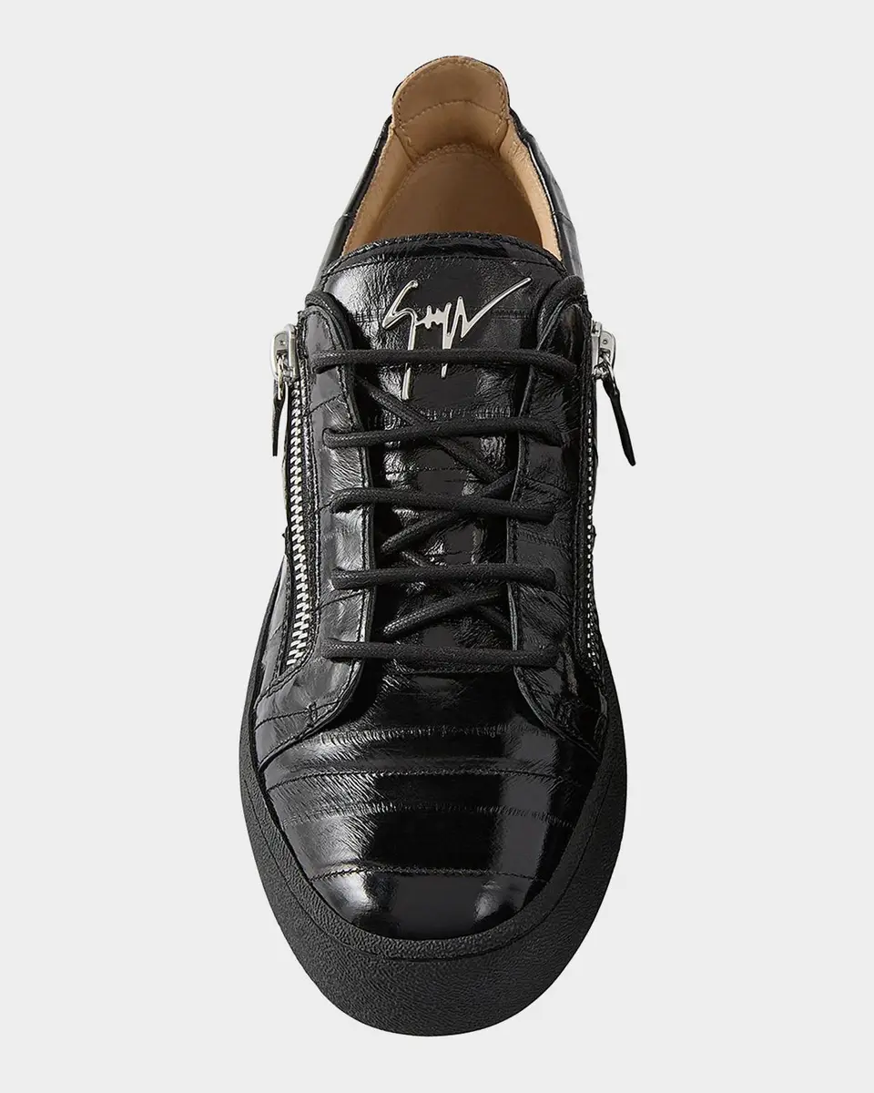 Giuseppe Zanotti Men's Obsession Leather Low-Top Sneakers | Thumbnail 4 Giuseppe Zanotti Men's Obsession Leather Low-Top Sneakers | Thumbnail 4