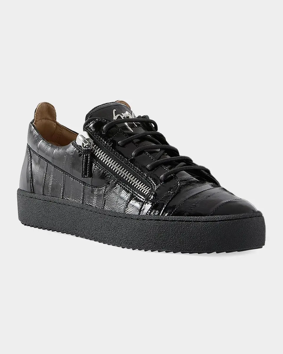 Giuseppe Zanotti Men's Obsession Leather Low-Top Sneakers | Thumbnail 5 Giuseppe Zanotti Men's Obsession Leather Low-Top Sneakers | Thumbnail 5