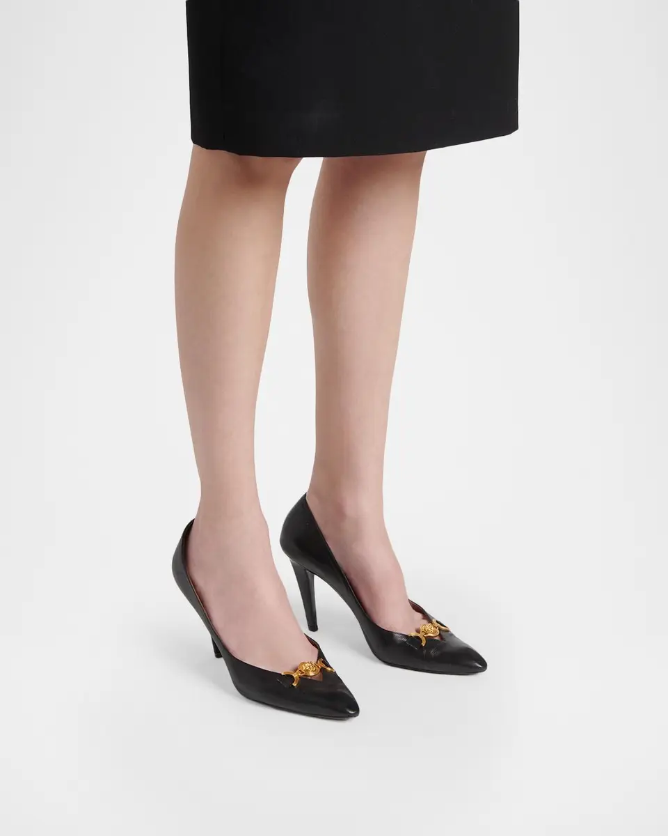 Versace 90mm La Medusa Leather Pumps | Thumbnail 2 Versace 90mm La Medusa Leather Pumps | Thumbnail 2