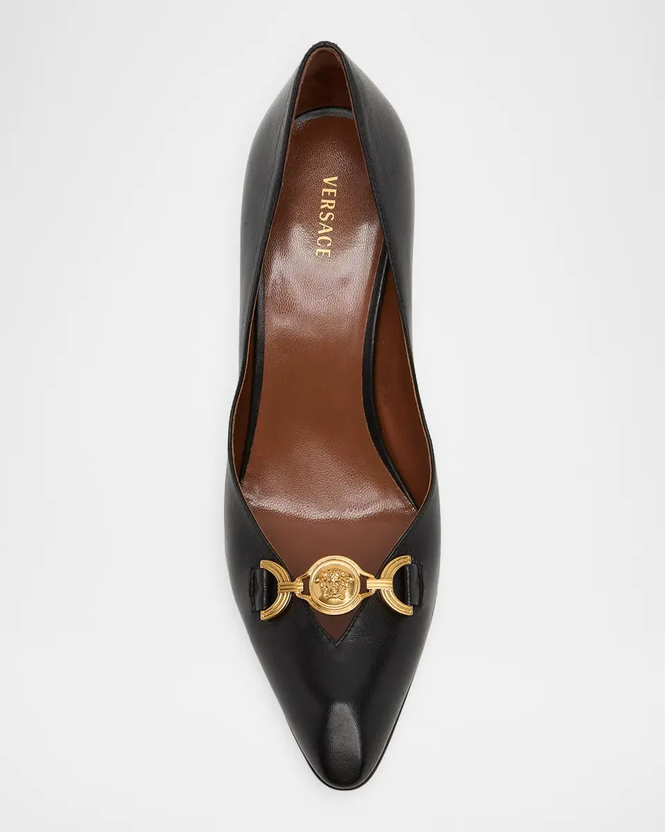 Versace 90mm La Medusa Leather Pumps | Thumbnail 6 Versace 90mm La Medusa Leather Pumps | Thumbnail 6