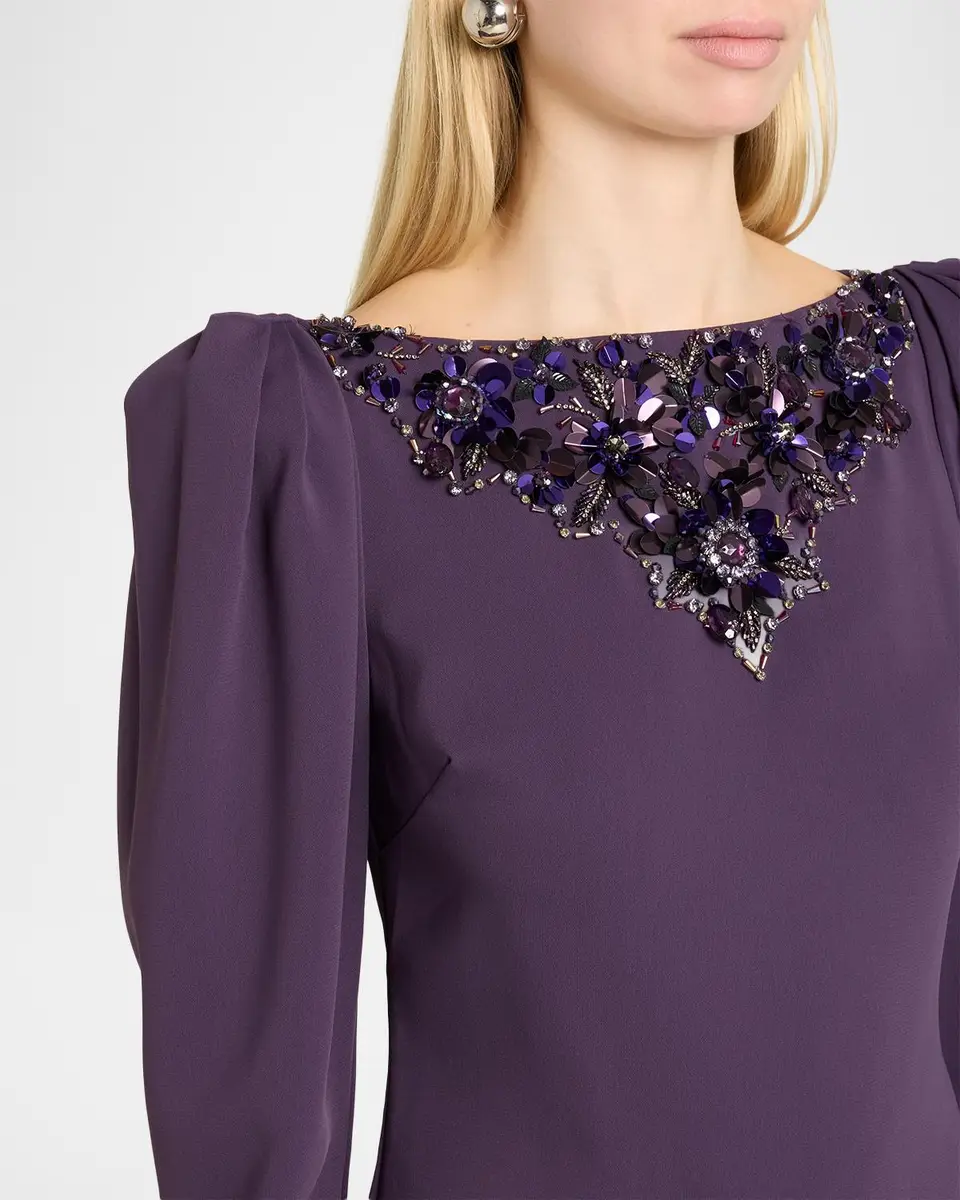 BADGLEY MISCHKA Beaded-Yoke Midi Sheath Dress | Thumbnail 5 BADGLEY MISCHKA Beaded-Yoke Midi Sheath Dress | Thumbnail 5