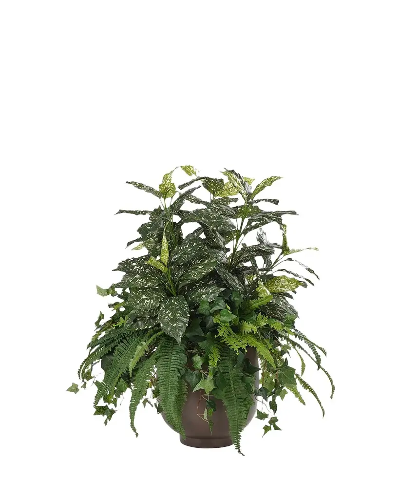 Aucuba Fern 34" Faux Plant in Concrete Pot Aucuba Fern 34" Faux Plant in Concrete Pot