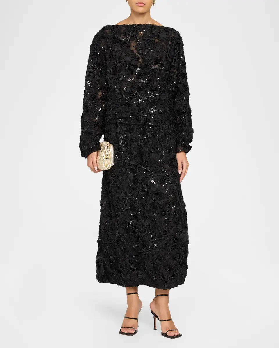 PRABAL GURUNG Bateau-Neck Beaded Blouse | Thumbnail 2 PRABAL GURUNG Bateau-Neck Beaded Blouse | Thumbnail 2