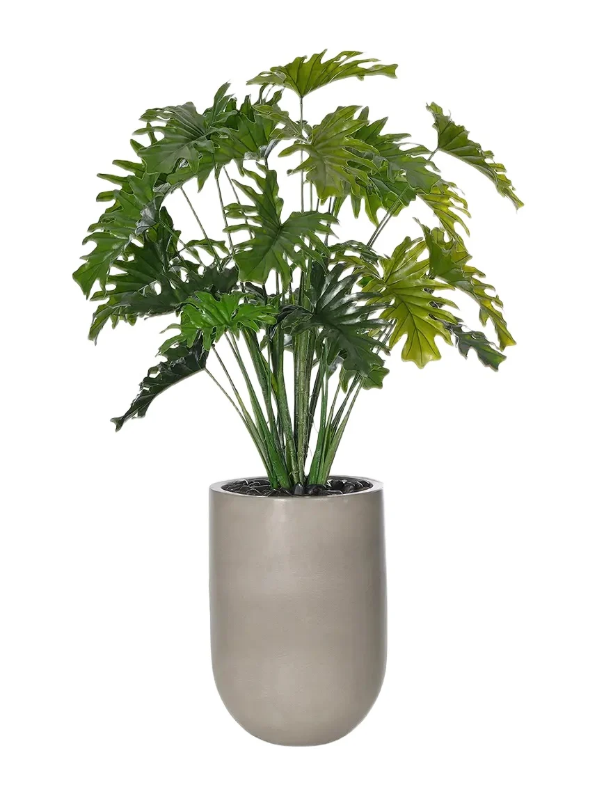 Natural Decorations Split Philodendron 72" Indoor/Outdoor Faux Plant in Concrete Planter