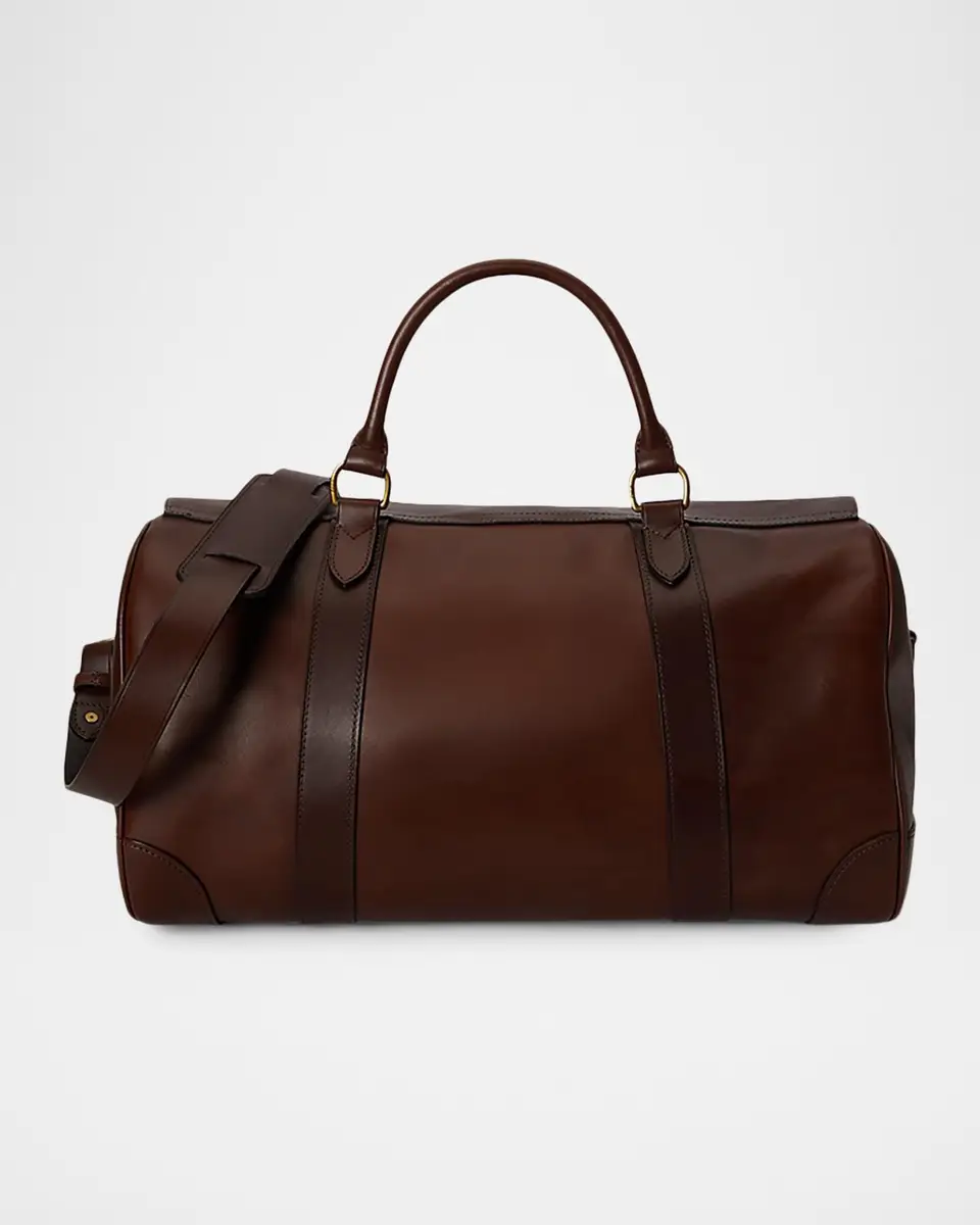Polo Ralph Lauren Men's Heritage Lock Small Leather Duffel Bag | Thumbnail 3 Polo Ralph Lauren Men's Heritage Lock Small Leather Duffel Bag | Thumbnail 3