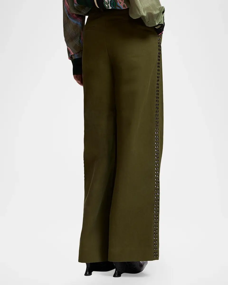 Essentiel Antwerp Korrupt Studded Pleated Wide-Leg Trousers | Thumbnail 3 Essentiel Antwerp Korrupt Studded Pleated Wide-Leg Trousers | Thumbnail 3