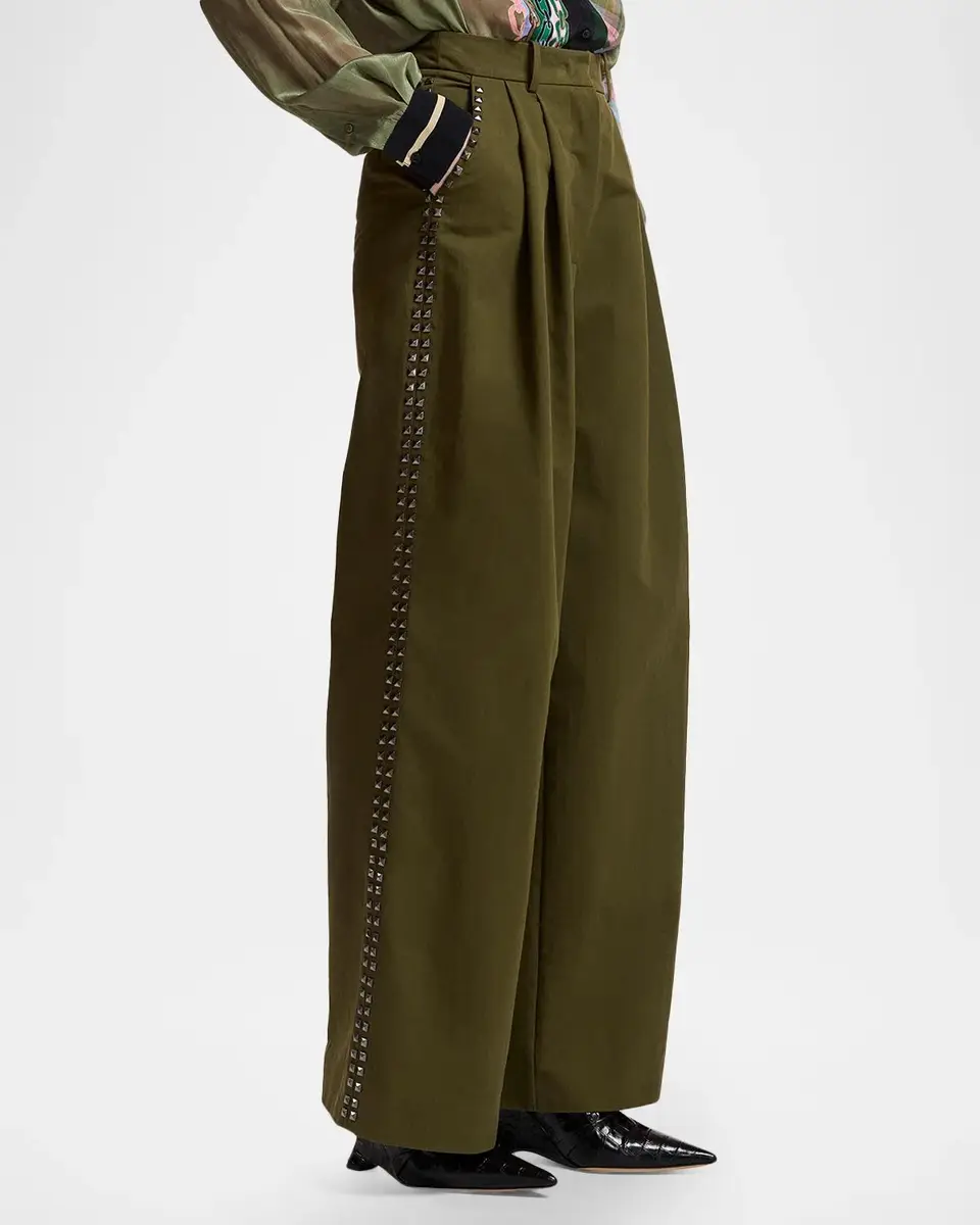 Essentiel Antwerp Korrupt Studded Pleated Wide-Leg Trousers | Thumbnail 4 Essentiel Antwerp Korrupt Studded Pleated Wide-Leg Trousers | Thumbnail 4