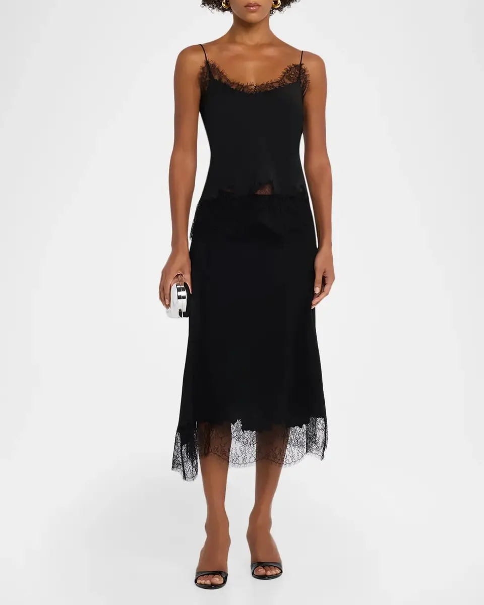 Lafayette 148 New York Cropped Lace-Trim Silk Cami | Thumbnail 2 Lafayette 148 New York Cropped Lace-Trim Silk Cami | Thumbnail 2