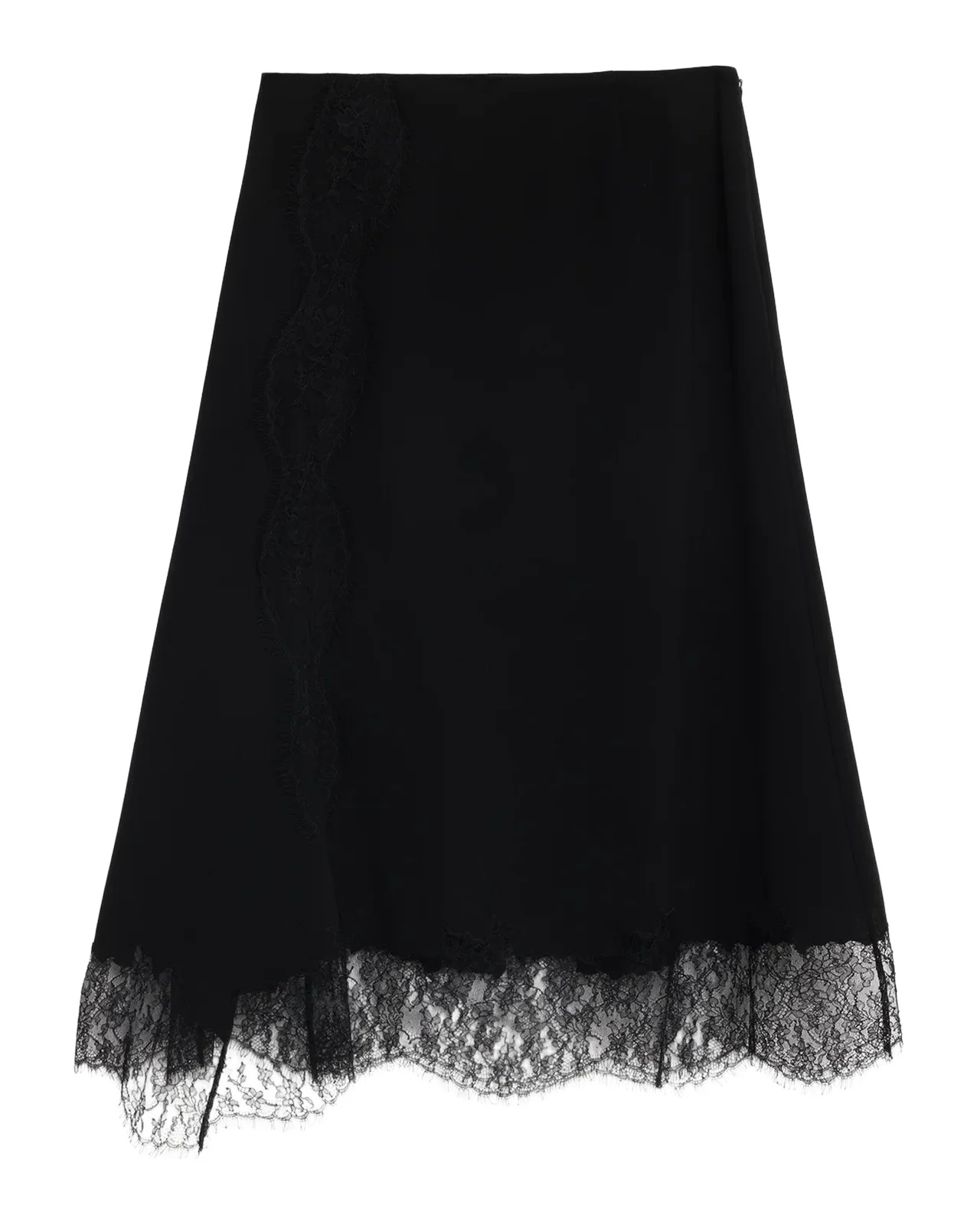 Lafayette 148 New York Lace-Trim Finesse Crepe Midi Skirt