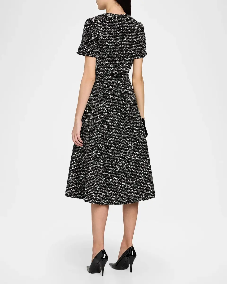 Carolina Herrera Metallic Tweed Belted Midi Dress | Thumbnail 3 Carolina Herrera Metallic Tweed Belted Midi Dress | Thumbnail 3