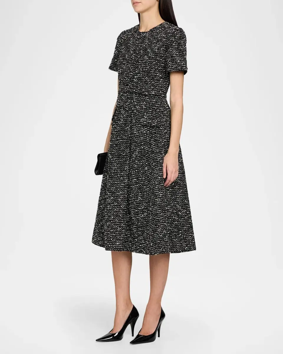 Carolina Herrera Metallic Tweed Belted Midi Dress | Thumbnail 4 Carolina Herrera Metallic Tweed Belted Midi Dress | Thumbnail 4