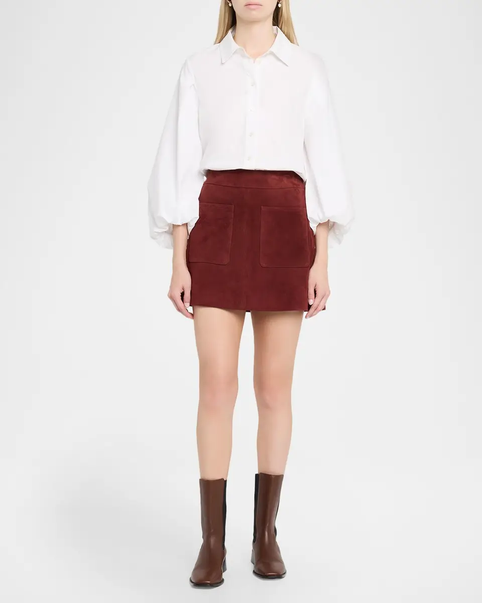 TANYA TAYLOR Fran Suede Mini Skirt | Thumbnail 2 TANYA TAYLOR Fran Suede Mini Skirt | Thumbnail 2