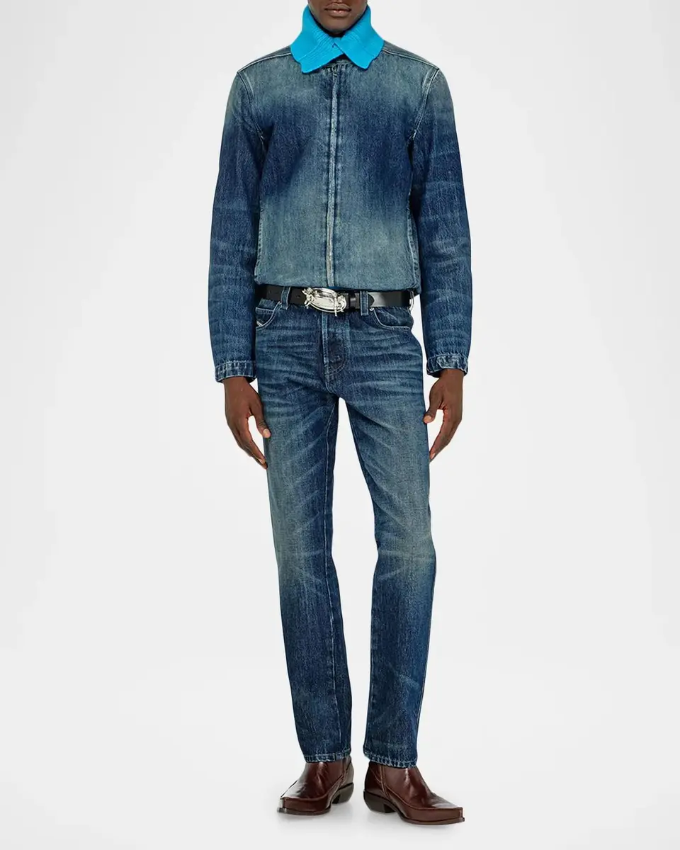 Diesel Men's D-Glory Band-Collar Denim Jacket | Thumbnail 2 Diesel Men's D-Glory Band-Collar Denim Jacket | Thumbnail 2